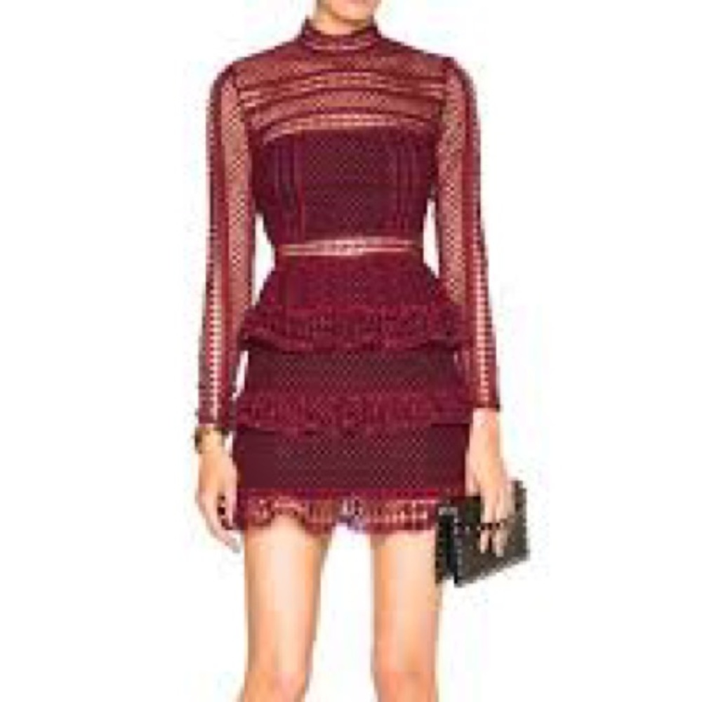 BNWT High neck lace crochet Self Portrait dress